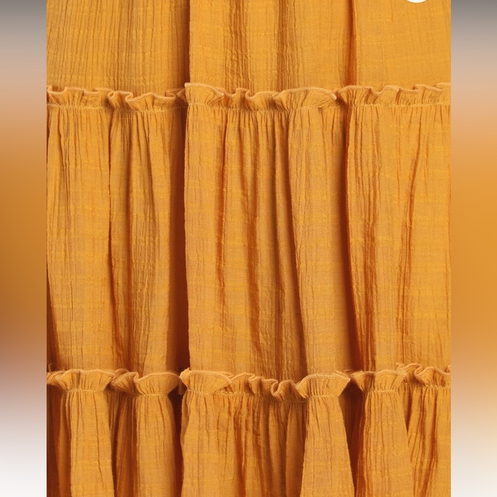 NWT- LULUs Tender Memories Yellow Tiered Ruffled Balloon Sleeve Mini Dress. L - Picture 5 of 13